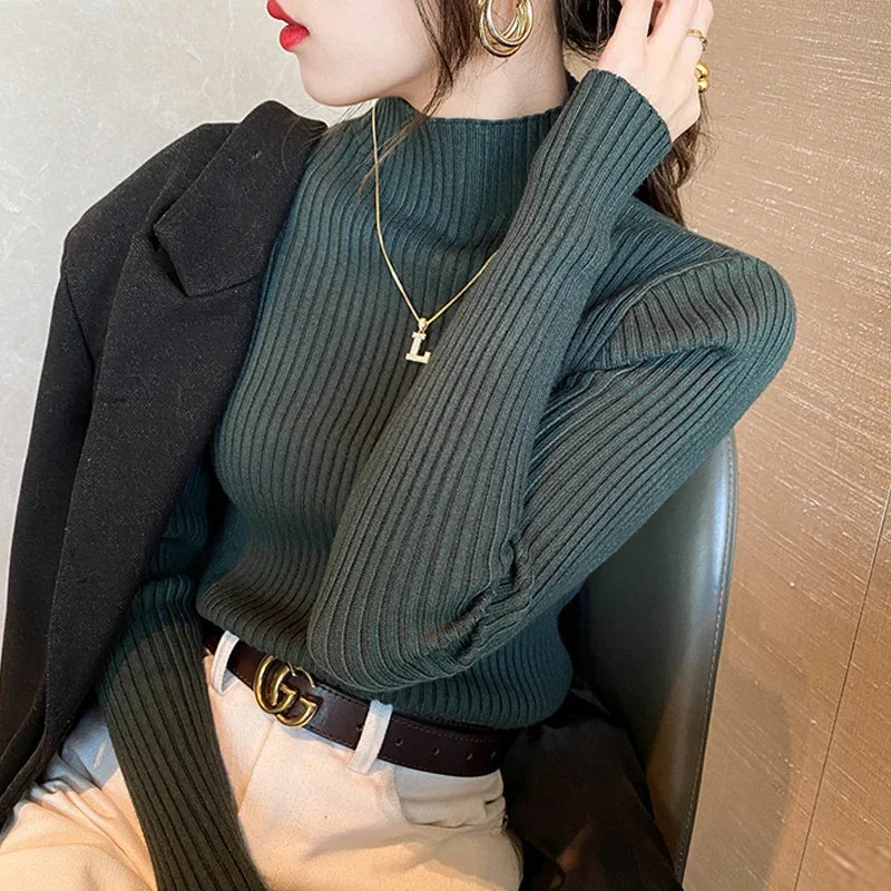 Sweater Women Autumn Winter Long Sleeve Knitted Women Sweater Pullover Slim Knit Sweater Women Tops Blusas Mujer De Moda J996