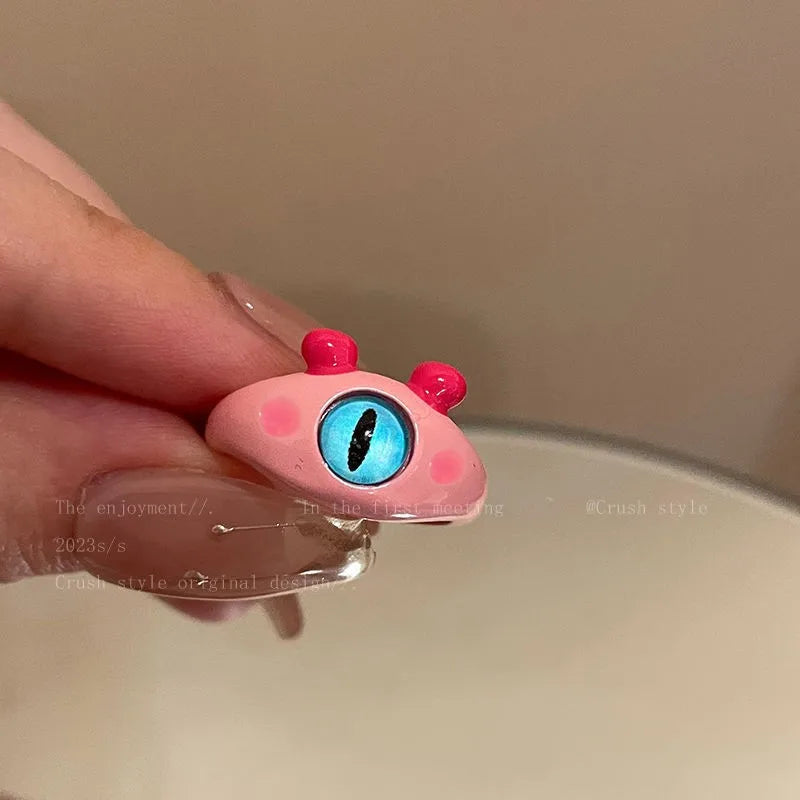 Cute and funny cartoon open rings, girl's fun personality, versatile, niche, unique design, index finger ring