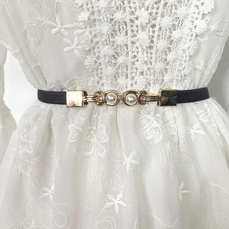 Women Belt Loose Dress Belt: Women Stretch Belt Ladies Slim Waist Belt Slim Waist Belts Elastic Web Strap Belt With
