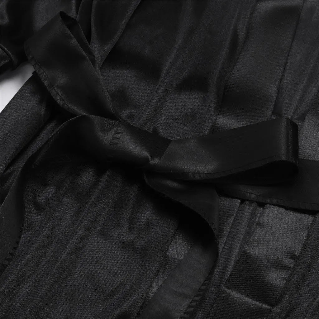 Women'S Pajamas Womens Sexy Satin Sleepwear Lingerie Nightwear  Night Gown Robe Women'S High-Quality And Comfortable Nightgown