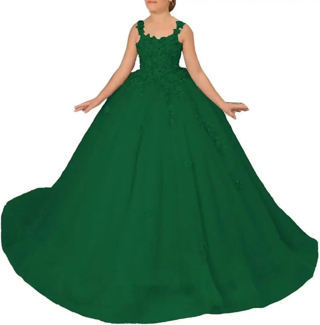 Kingbridal Flower Girl Dresses for Wedding Lace Princess First Communion Formal Dresses Tulle Pageant Ball Gowns Princess Dress