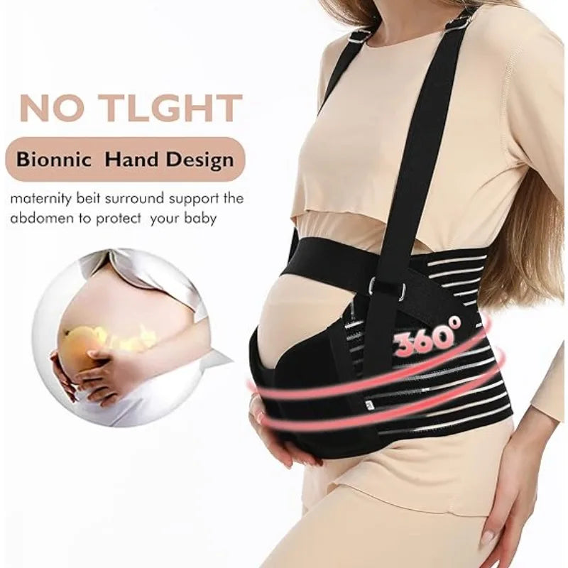 Maternity Belt Pregnancy Support Breathable Abdominal Binder Adjustable Waist Belt for All Stages of Pregnancy Postpartum