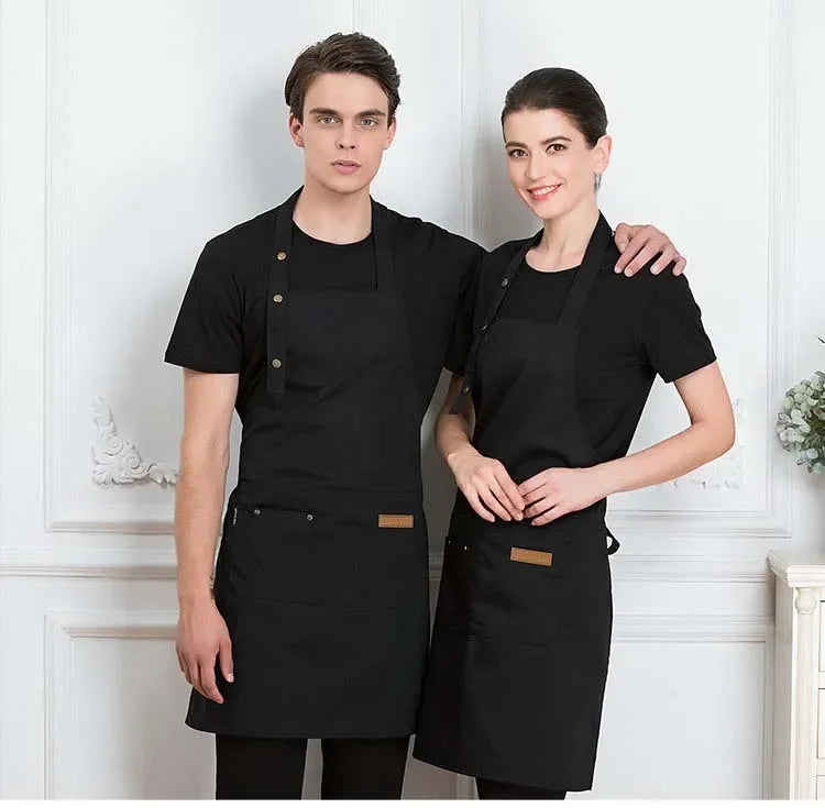 Kitchen Waterproof Aprons for Woman Men Chef Work Apron for Grill Cooking Restaurant Bar Shop Cafes Beauty Nails Studios Uniform