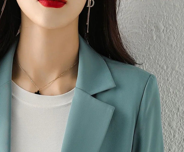 Blazer Woman Spring Autumn Thin Jacket Solid Outdoor Korean Style Coats for Women Tailoring High Quality Trend 2025 Outerwears