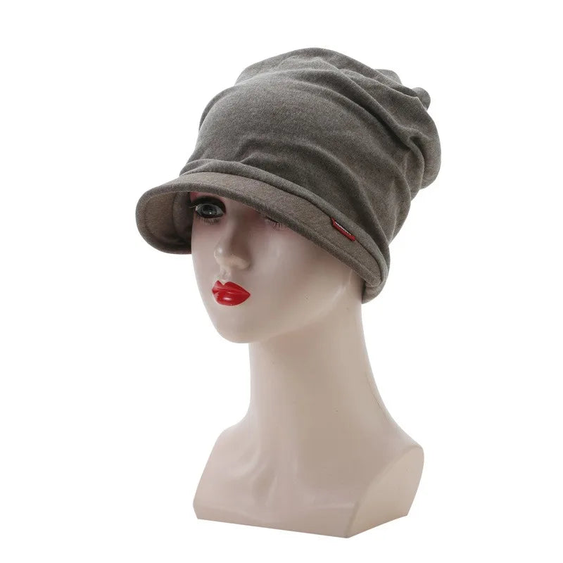 Knitted Hat Women's Autumn And Winter Head Cap Fashion Solid Color Outdoor Windproof Keep Warm Thicken Knitted Hats