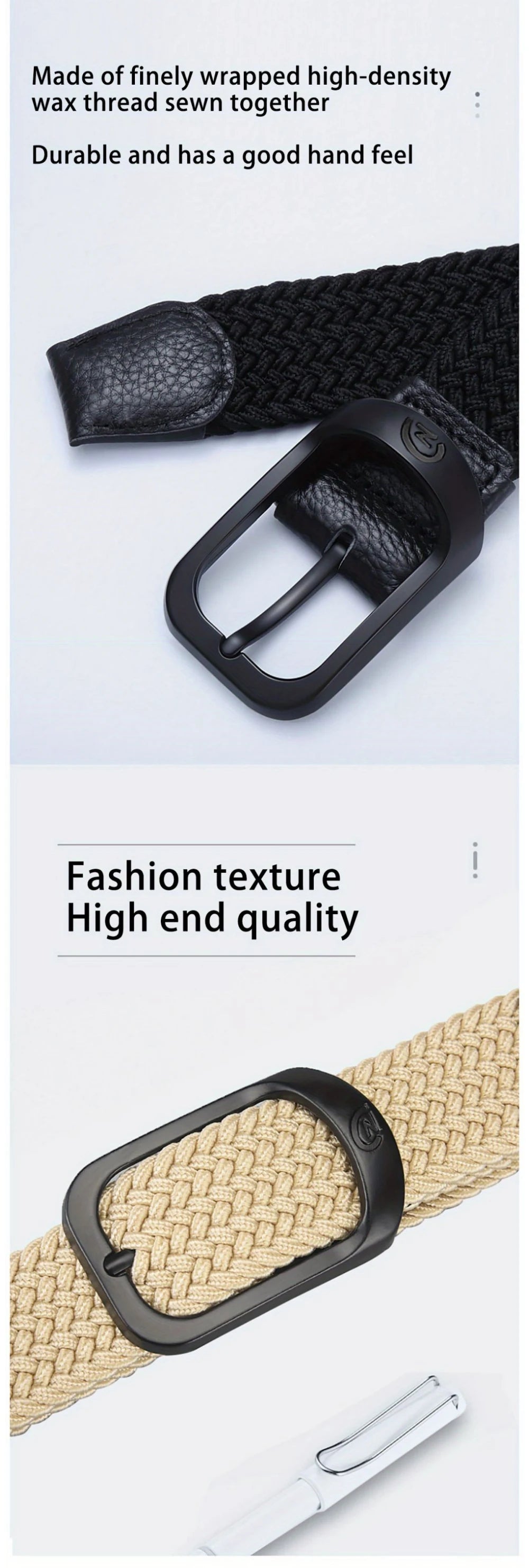 Men's Belt Casual Woven Elastic Belt Outdoor Sports Women's Belt No Need for Punching Climbing Work Belt For Men Women Fashion