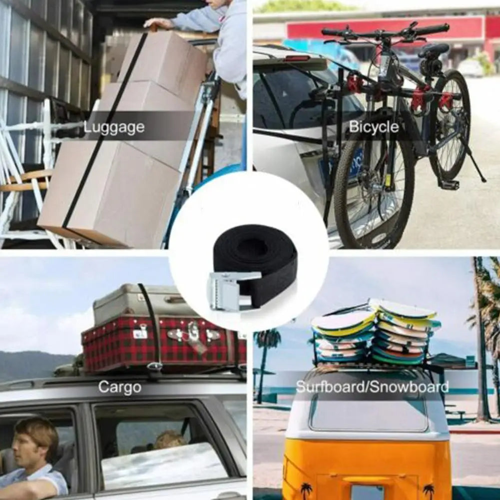 Buckle Tie-Down Belt Cargo Straps For Car Motorcycle Bike With Metal Buckle Tow Rope Strong Ratchet Belt for Luggage