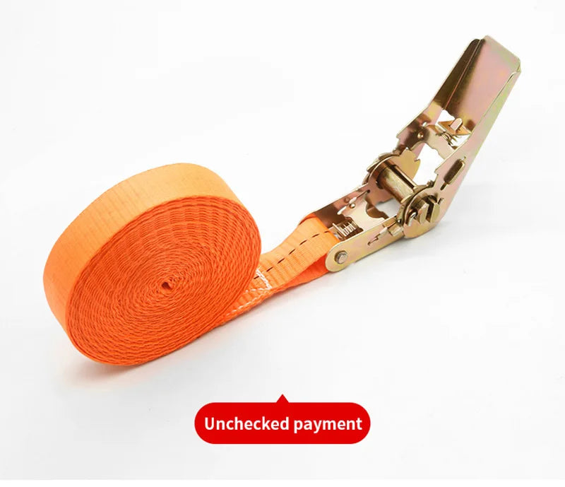 Heavy Duty Metal Buckle Tie-Down Cargo Straps for Car and Truck - Strong Ratchet Belt for Secure Luggage and Cargo Transport