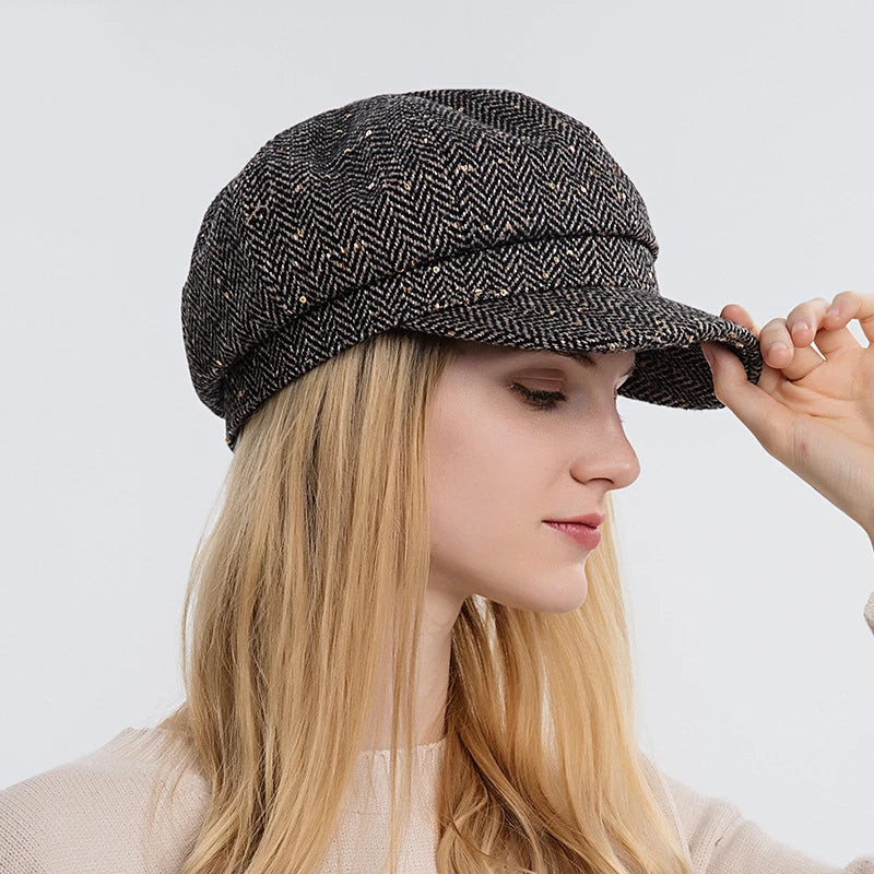 Hats For Women Winter Warm Age-reducing Fashion Beret Army Octagonal Cap Casual Peaked Cap Feminino Boina S54