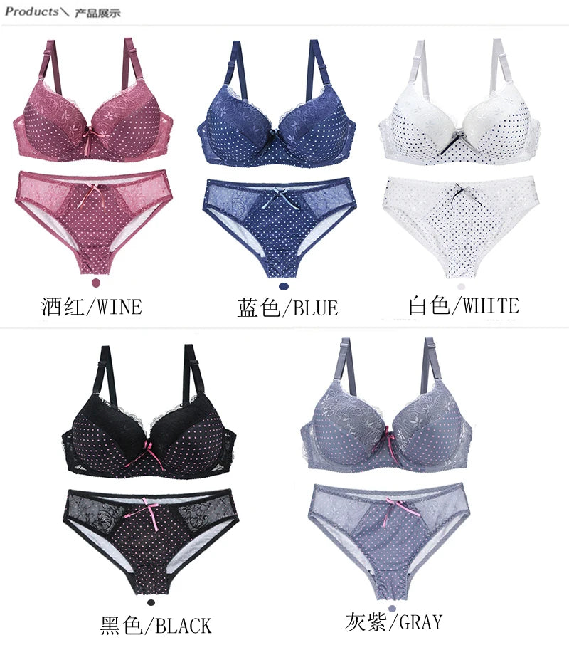 2024 New Sexy Bra Sets 32/70 34/75 36/80 38/85 40/90 42/95 44/100 BCDE Cup Red Black Blue White Purple Lingerie For Women