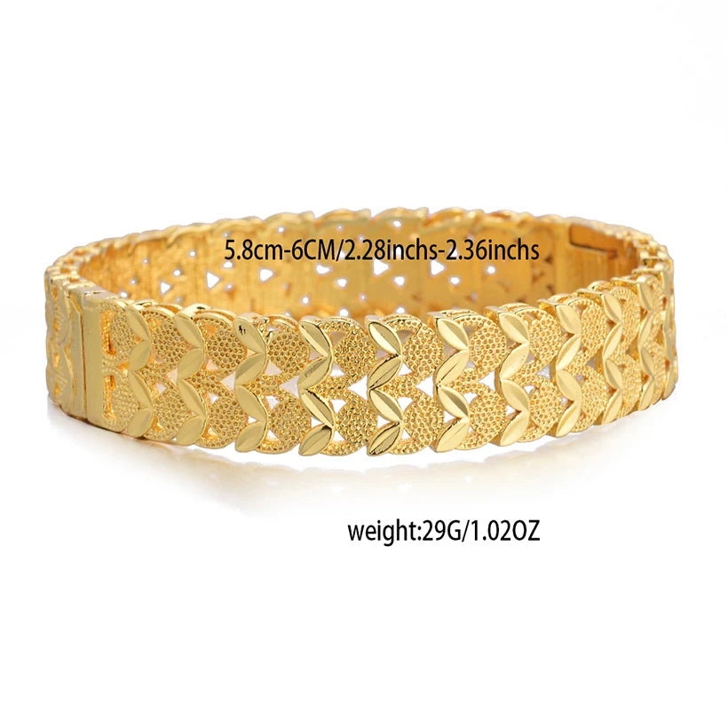 Dubai Wholesale Gold Color Bangles For Women Indian Charm Bracelet Jewellery Arabic Wedding Party Banquet Gifts
