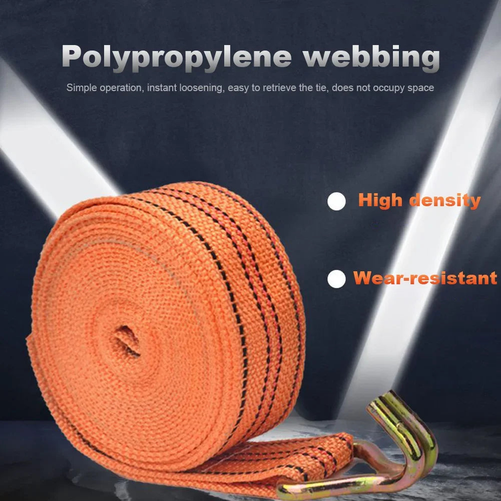 Heavy Duty Ratchet Tie Down Straps 3-10 Meter Long 40mm Wide Double Hook Lashing Belt for Truck Cargo Securing Transport Binding