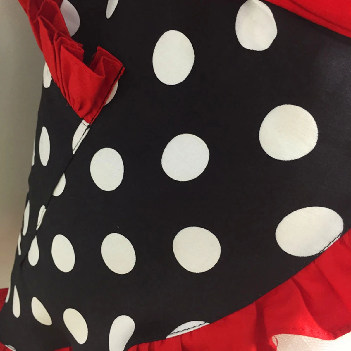 Kitchen Cooking Apron Retro Polka Dot Aprons Ruffle Side Vintage Cooking Aprons with Pockets Adjustable Kitchen Aprons for Women