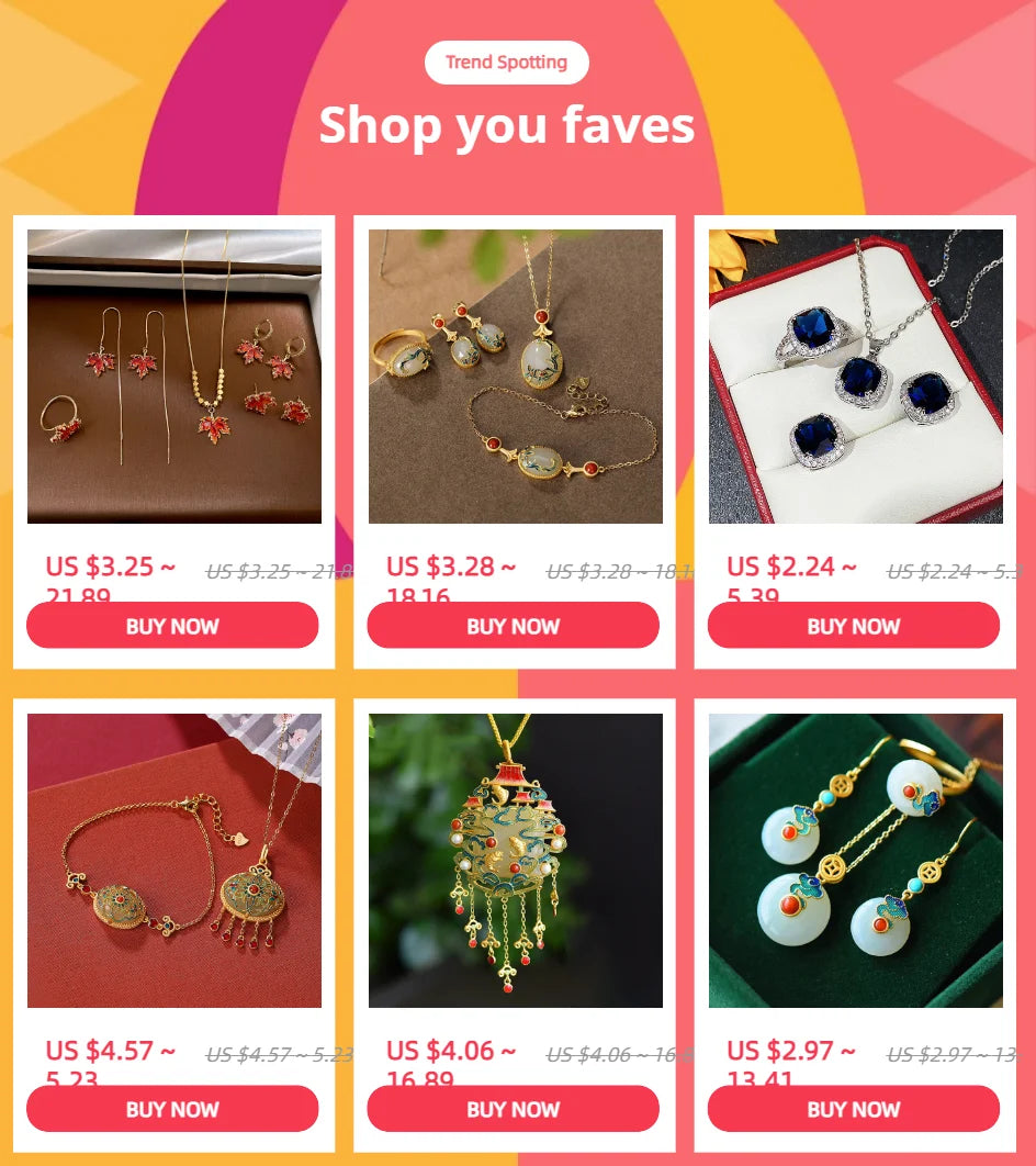 Gold Plated Cloisonne Jewelry Set Inlaid Hetian Jade Chinese Wind Vine Ladies Ring Earring Bracelet Pendant Necklace