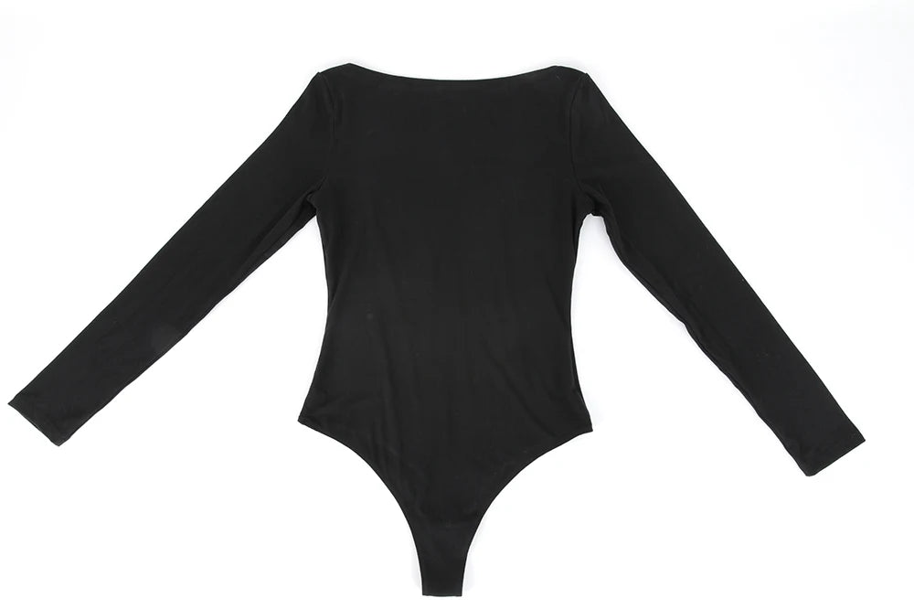Women's Round Collar Elastic Bodysuit Long Sleeve Jumpsuit Shapewear Shaper Lady Sexy New Female Warm Clothes Autumn Winter