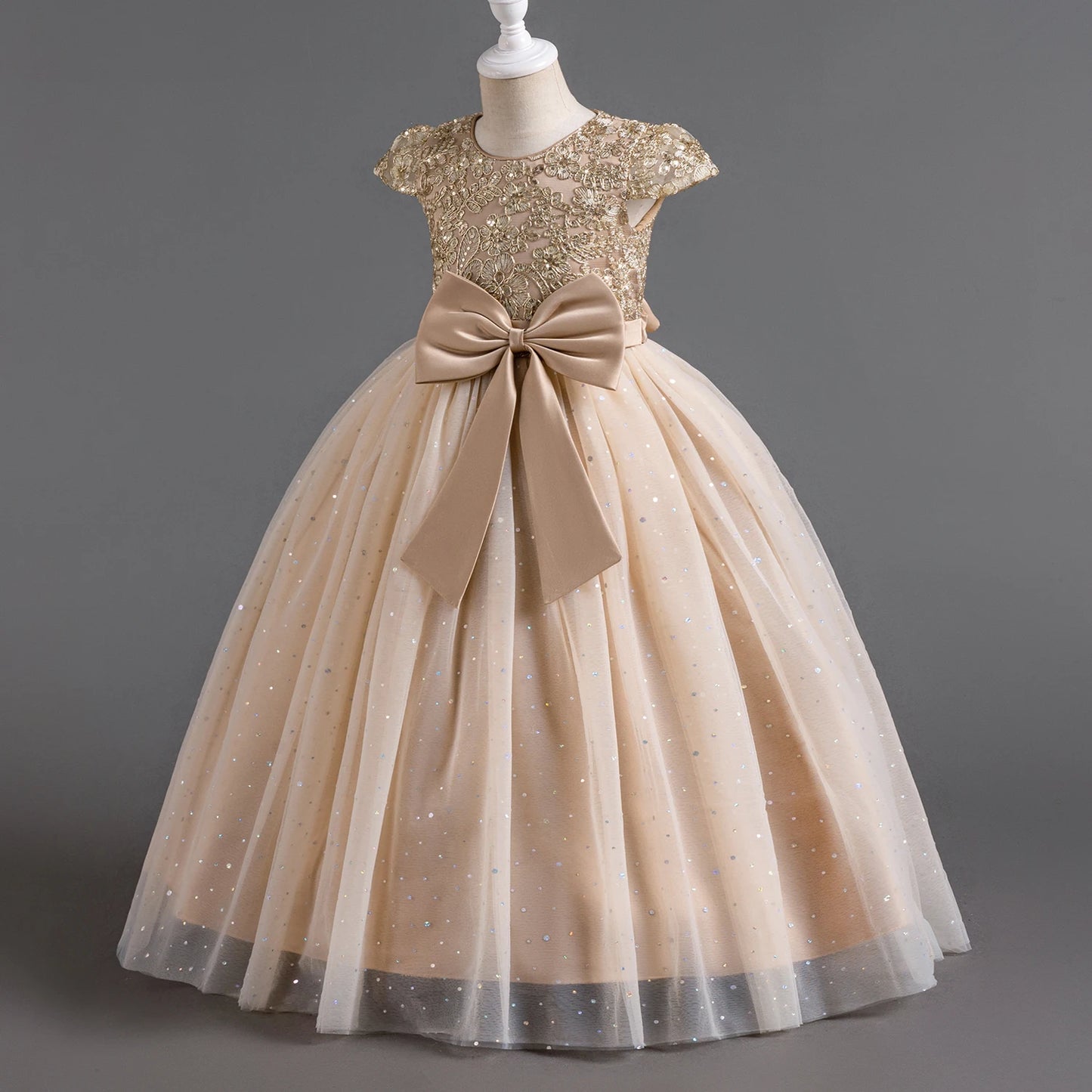 Elegant Teens Girls Dress Lace Princess Pageant Birthday Party First Communion Gowns Bridesmaid Flower Girl Dresses For Wedding