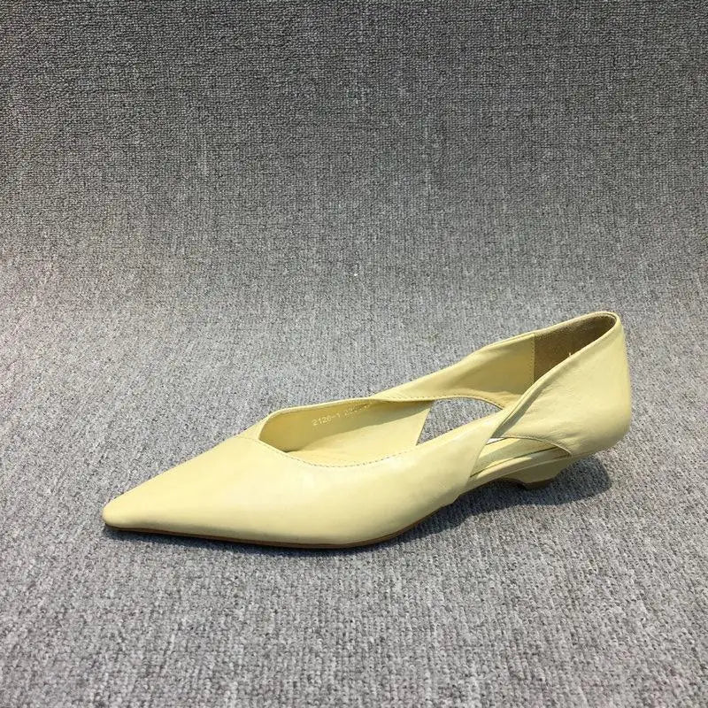 Shoes for Woman 2025 Comfortable Women's Summer Footwear Moccasins Blue Low Heel Elegant Pointed Toe High Quality Popular Young