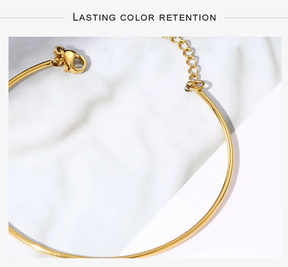 Bohemian Geometric Bangles for Women Gold Plated Stainless Steel Fashion Design Do Not Fade Bangle Bracelets Jewelry Gifts