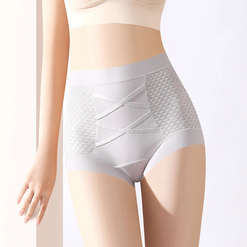 Fashion Belly Reducing Panties for Woman Women Micro Underwear Woman Ice Silk Women's Lingerie High Waist Panties Set Pack Sexy