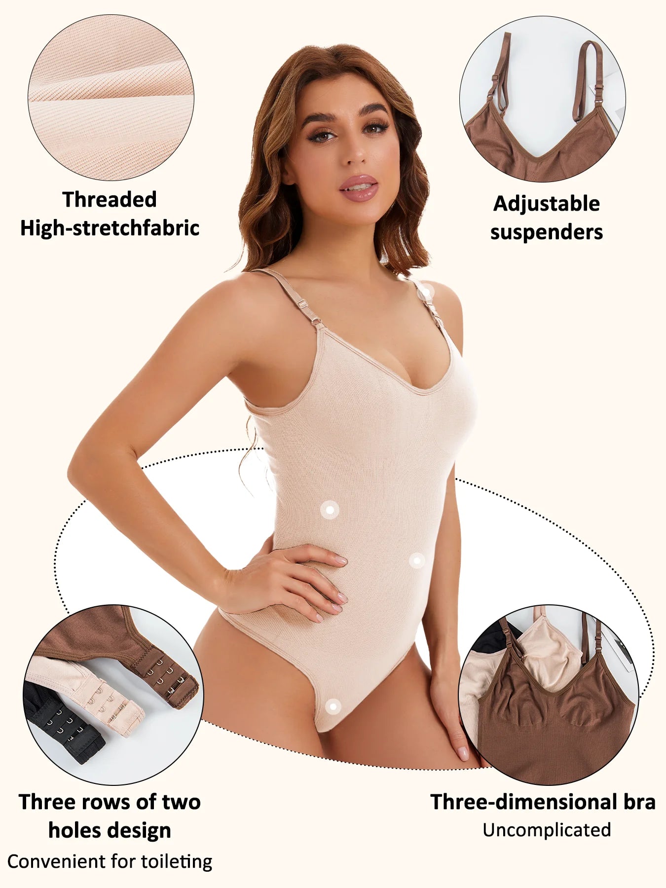 High Elastic Bodysuit for Women Tummy Control Shapewear Sexy Seamless Sculpting Thong Body Shaper Slimmer Slimming Black Tank