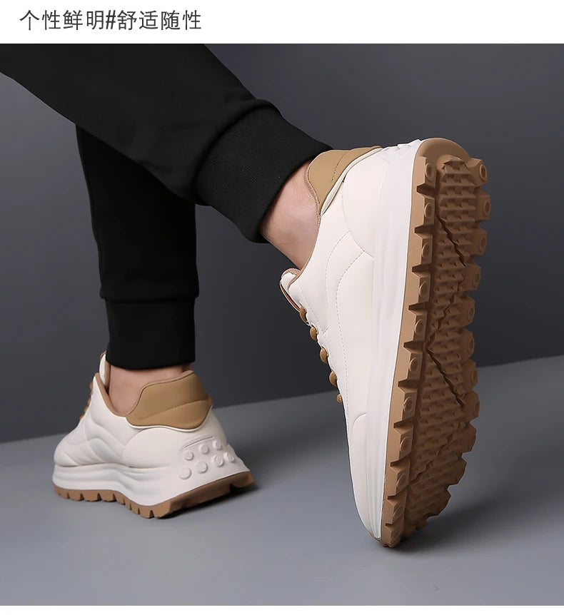 2025 New High-Quality Casual Sports Shoes With Breathable Leather Surface Anti Slip Soft Sole Round Toe Sports Shoes 38-44