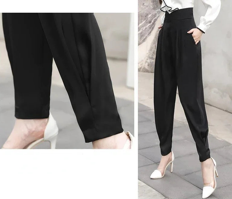 Trousers for Woman Pencil Solid Clothing Black Women's Pants High Waist Y2k Streetwear Autumn Cotton Elastic G Classic Quality