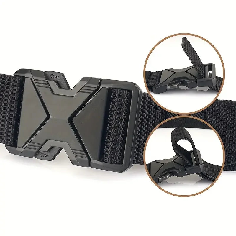 The New Men's 120cm Buckle Belt Nylon Braided Lightweight Breathable Daily Commuter Men's Belt