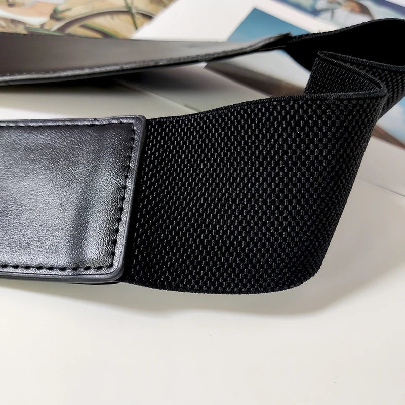 Designer Belts For Women High Quality Luxury Female Waist Stretch Cummerbunds Black Elastic Corset Belt Big Dress Waistband