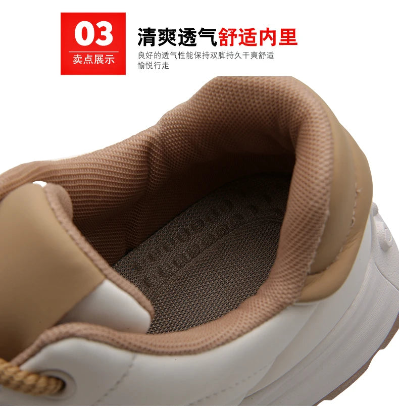 2025 New High-Quality Casual Sports Shoes With Breathable Leather Surface Anti Slip Soft Sole Round Toe Sports Shoes 38-44