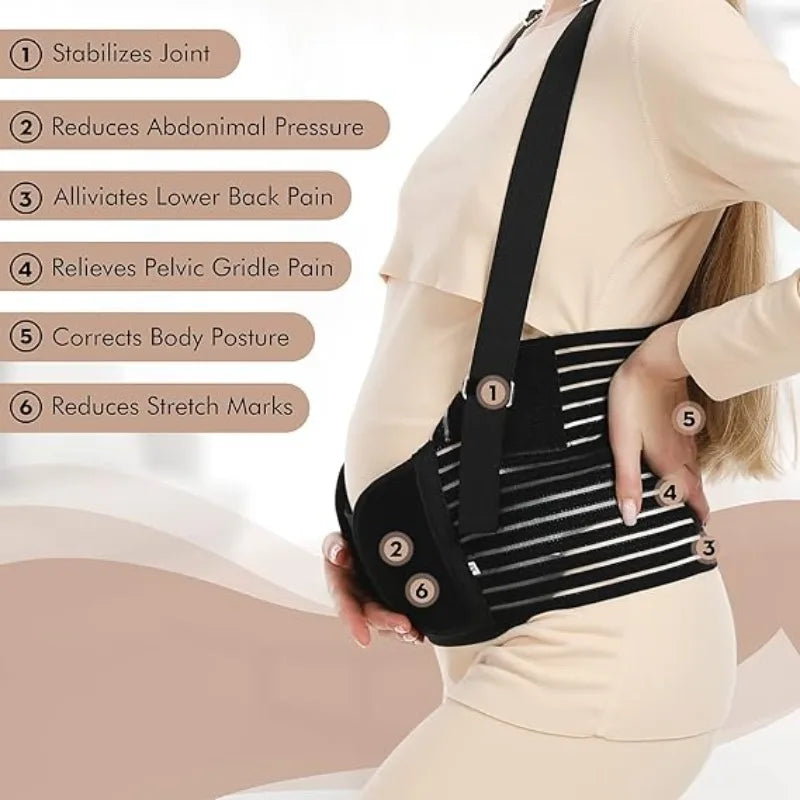 Maternity Belt Pregnancy Support Breathable Abdominal Binder Adjustable Waist Belt for All Stages of Pregnancy Postpartum