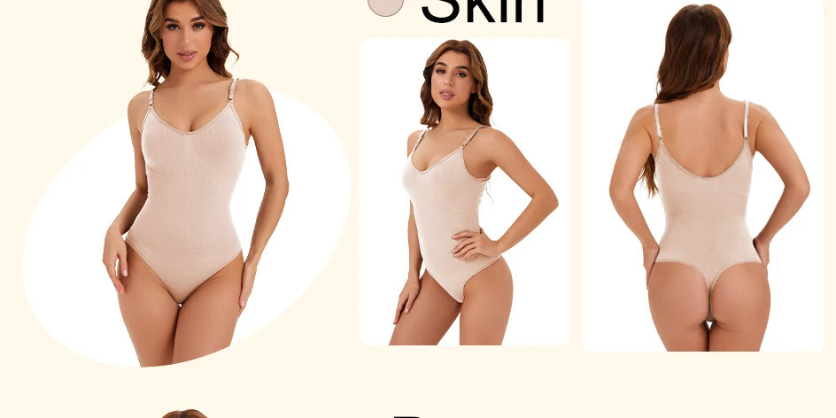 High Elastic Bodysuit for Women Tummy Control Shapewear Sexy Seamless Sculpting Thong Body Shaper Slimmer Slimming Black Tank