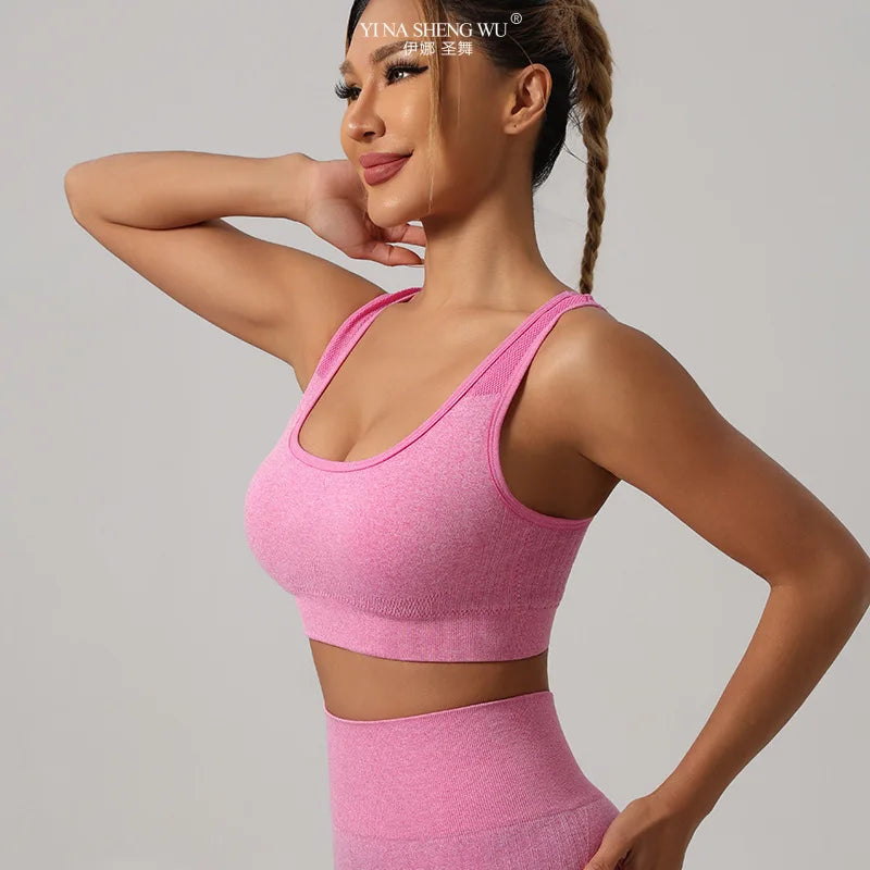 Women Sport Bras Yoga Shirt Fitness Running Vest Underwear Padded Bra Crop Sports Workout Top Wireless Push Up Brassiere New