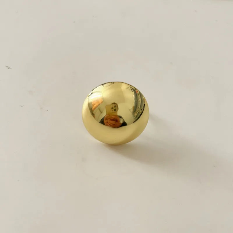 Round Metal Adjustable Ring European And American Style Personalized Fashion Ring Ladies Girls Travel Wedding Accessories 2024