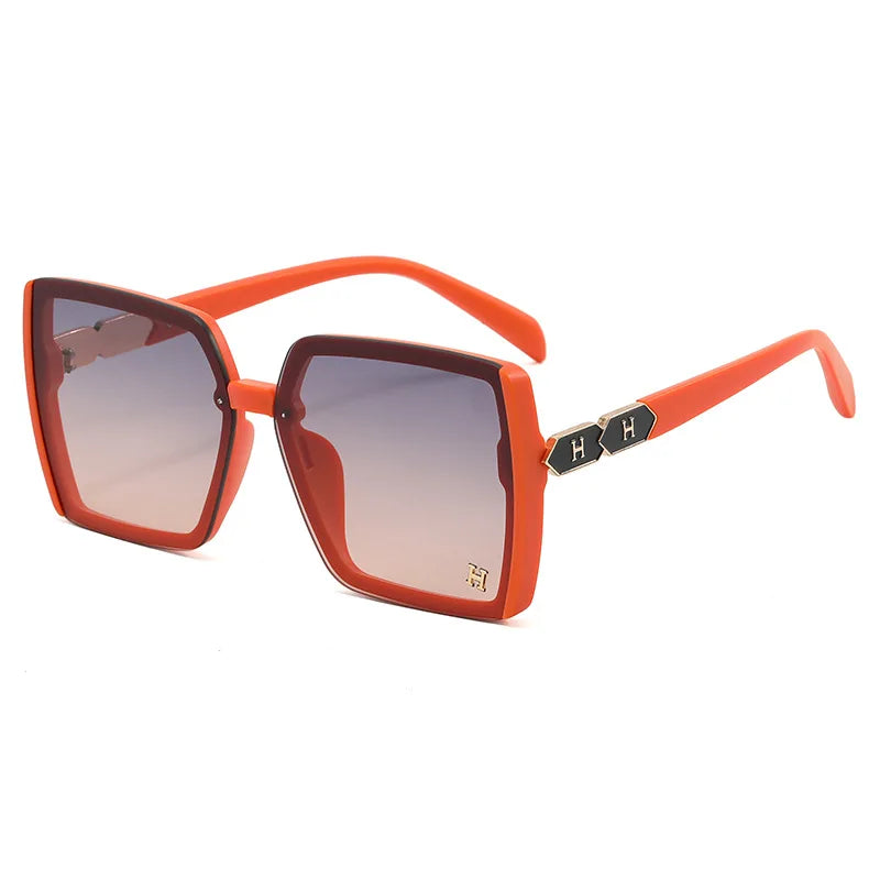 Women's Sunglasses Fashion Big Fram Personality Letter Solid Color Simple Popular Sunglasses Okulary Przeciwsłoneczne Damskie