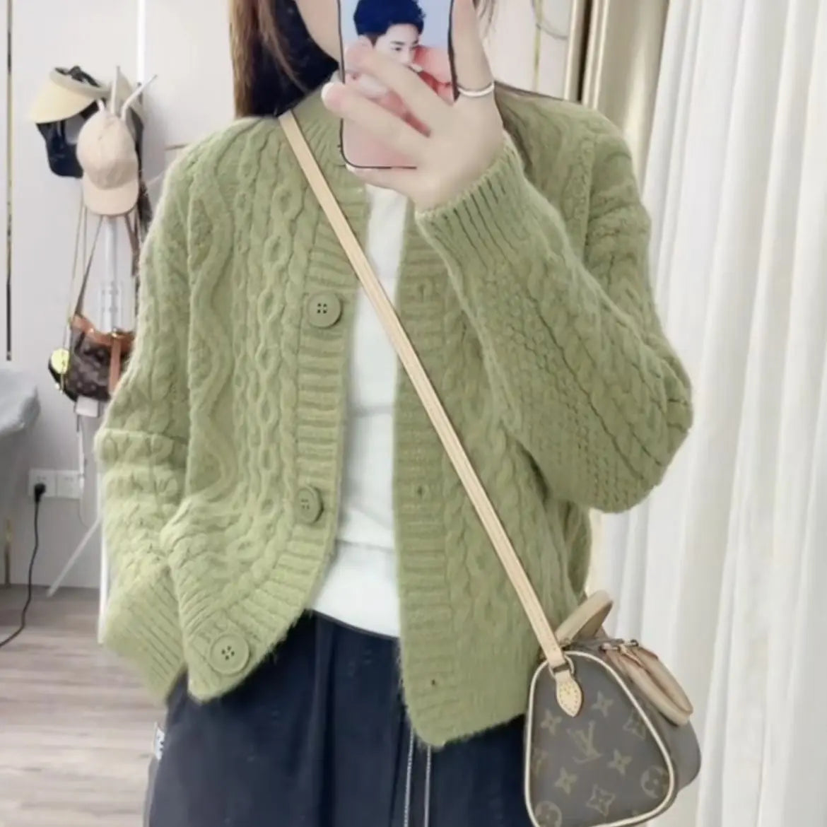 Sweater jacket early spring and autumn sweater new women's top youthful and beautiful western-style knitted cardigan
