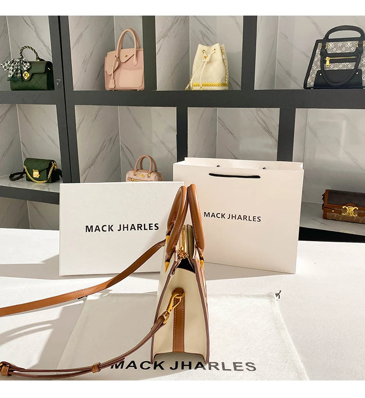 Women's handbag with high-end contrasting colors, carrying mother's bag 2024 new retro designer single shoulder crossbody bag