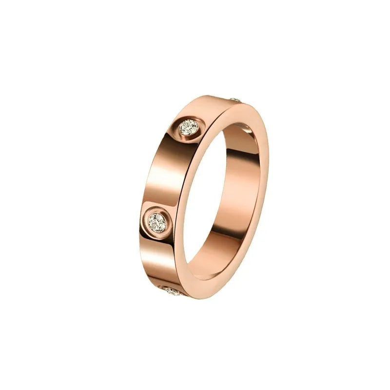 Ring for women 2025 luxury Titanium steel ring with sparking rhinestone designer jewelry Couple rings