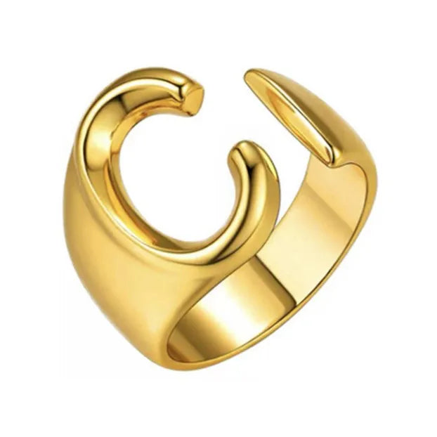 26 English Letter Ring Opening Adjustable Female Personality Internet Celebrity Ring Fashion Jewelry Couple Mother's Day Gift