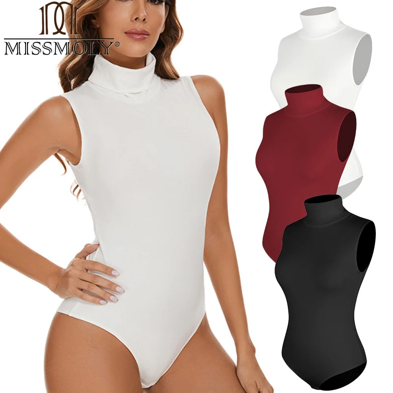 Bodysuit for Women Tummy Control New Tops Body Shaper Compression Butt Lifting Shapewear High Collar Sleeveless Bodysuits