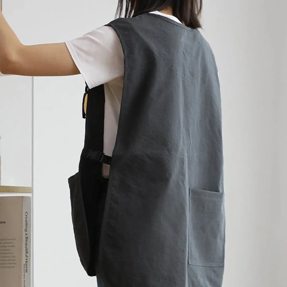 Japanese Household Kitchen Apron Adjustable Catering Workwear Waterproof Work Clothes Anti-static Unisex Salon Barber Cape