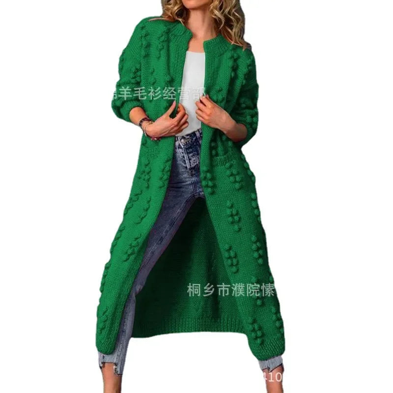 Sweater Woman Spring Autumn 2025 Solid Color Long Knitting Cardigan Sweater Coats Women Clothing Casual Tops Fashion Sweaters