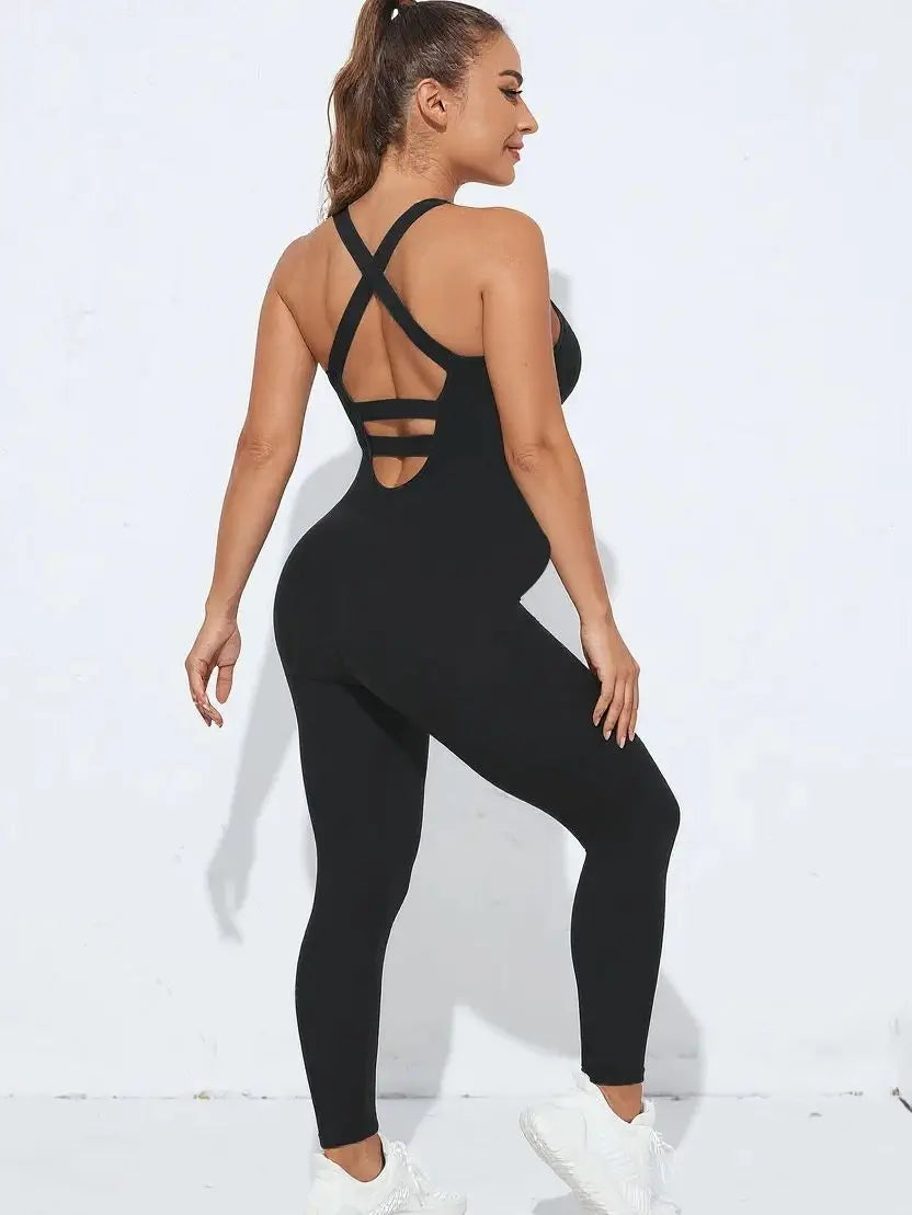 Maternity Back Cross Jumpsuit Tight Fitting and Hip Lifting Elastic Casual Outerwear for Pregnant Women Maternity Cloth