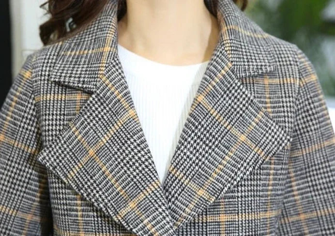 Outerwears Korean Style Wool & Blend Coats for Women 2025 New Arrivals Jacket Luxury Clothing Trend Deals In Tweed Blazer Woman