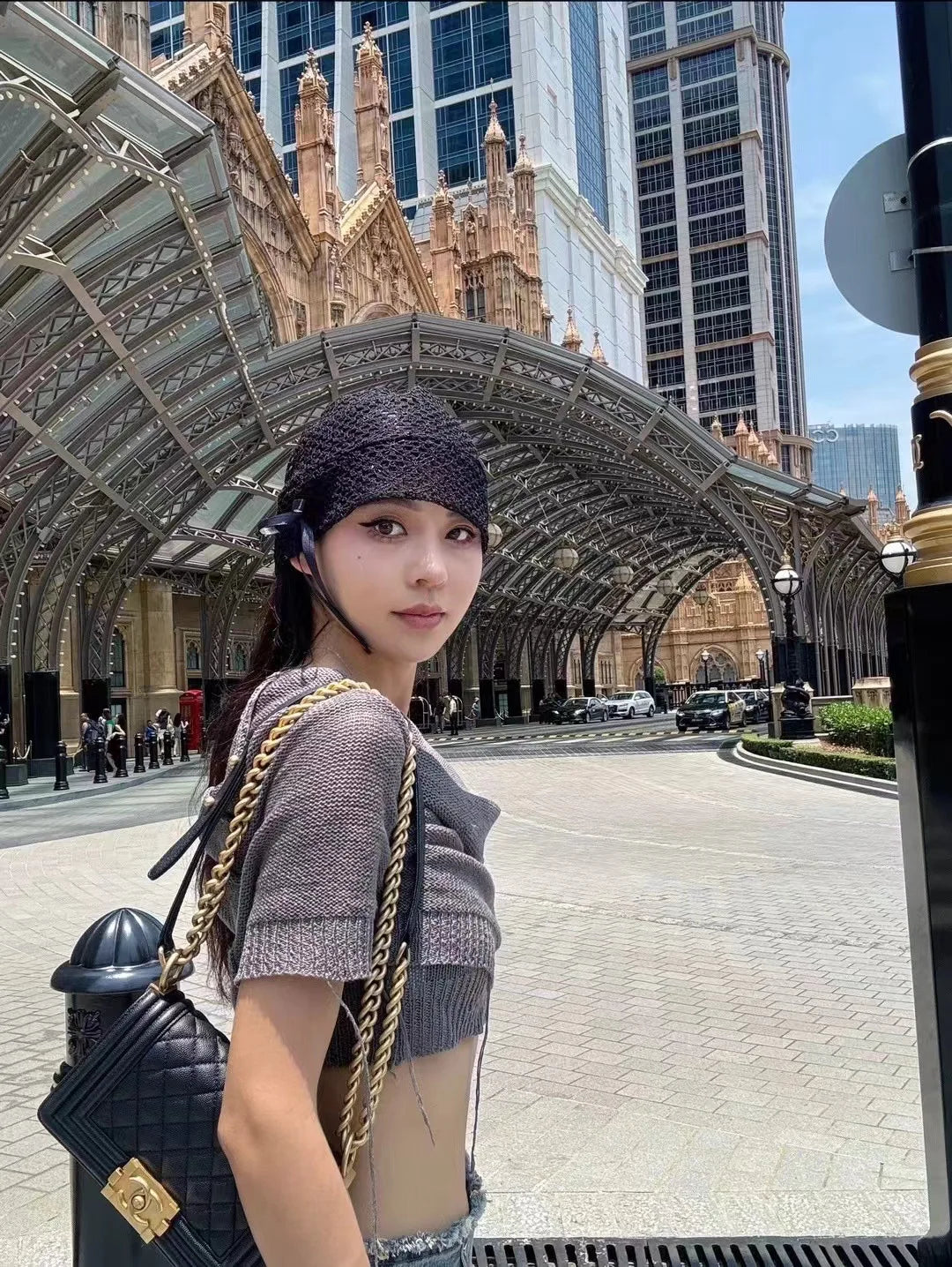 Women's Hat Hollow Bow Solid Color Simple Versatile Fashionable Personalized Pile Caps Elastic Sweet Elegant Lace Y2k Hats Girl