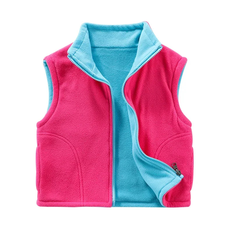 Teenager Outerwear Waistcoats Sleeveless Jackets Children's Vest for Boy Girl Polar Fleece Baby Kids Vest Warm Winter 2-12Y