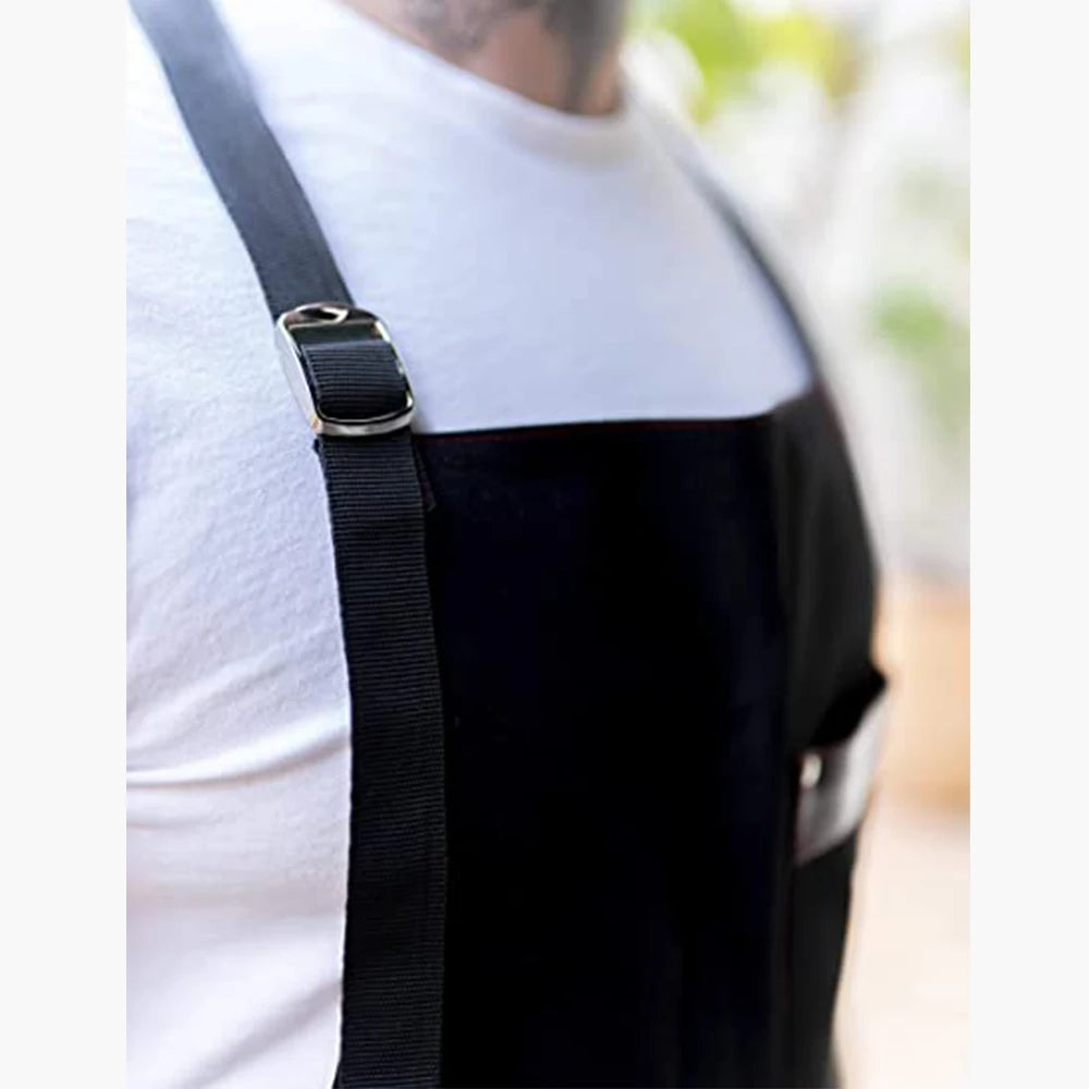 Kitchen Apron high quality For Pros Chef Waterproof Cooking  Apron for Men Canvas With Pockets Fabric Barbecue Father Gift Apron
