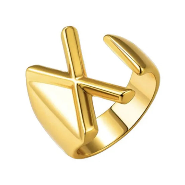 26 English Letter Ring Opening Adjustable Female Personality Internet Celebrity Ring Fashion Jewelry Couple Mother's Day Gift