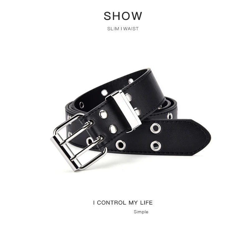 Fashion Alloy Women Belts Chain Luxury for Genuine Leather New Style Pin Buckle Jeans Decorative Ladies Retro Decorative Punk