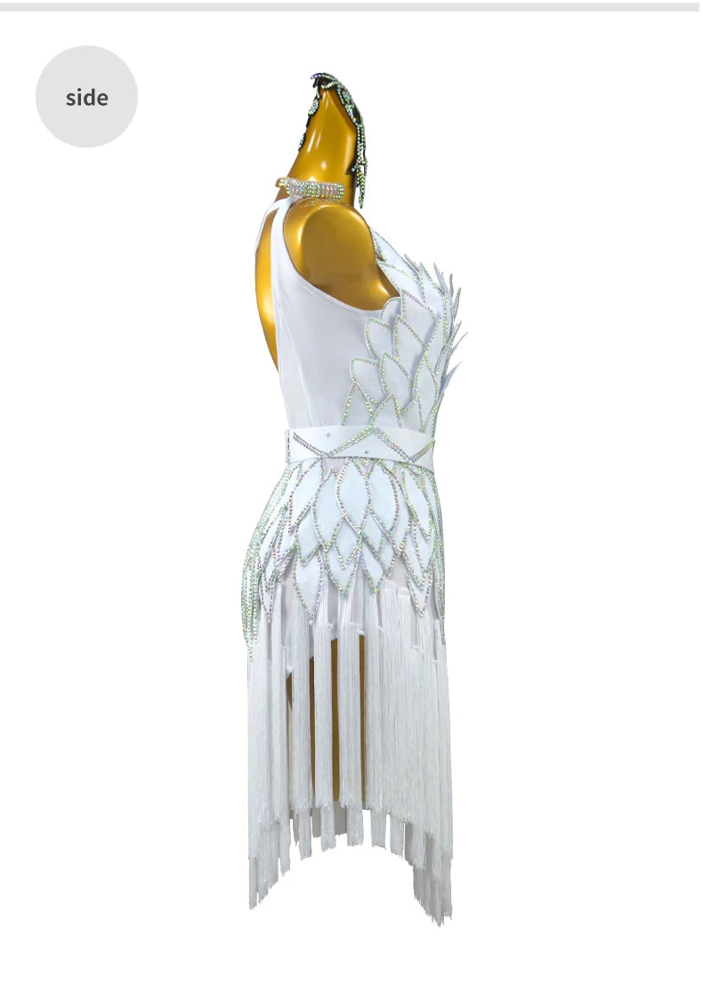 Womens Ballroom Dance Dress Dancewear Elegant Party Clothing 2025 Adult Costume Female Prom Fringed Skirt Girls Samba Stage Suit