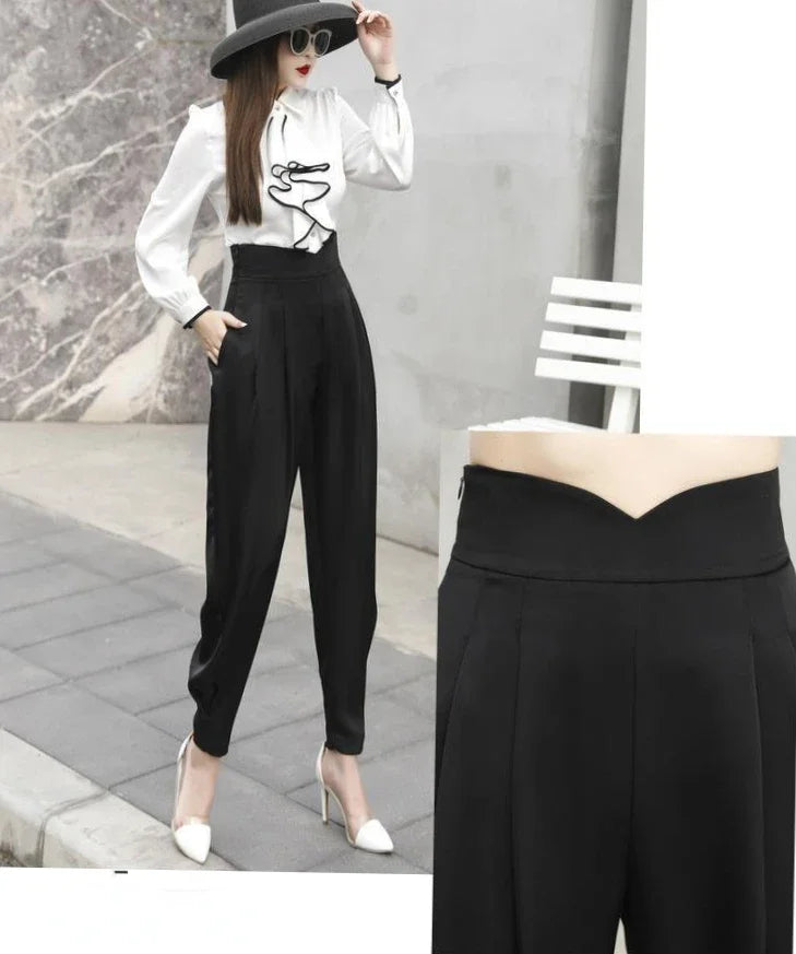 Trousers for Woman Pencil Solid Clothing Black Women's Pants High Waist Y2k Streetwear Autumn Cotton Elastic G Classic Quality